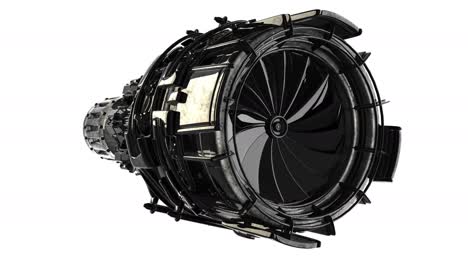 Drehen-Sie-Die-Turbine-Eines-Strahltriebwerks